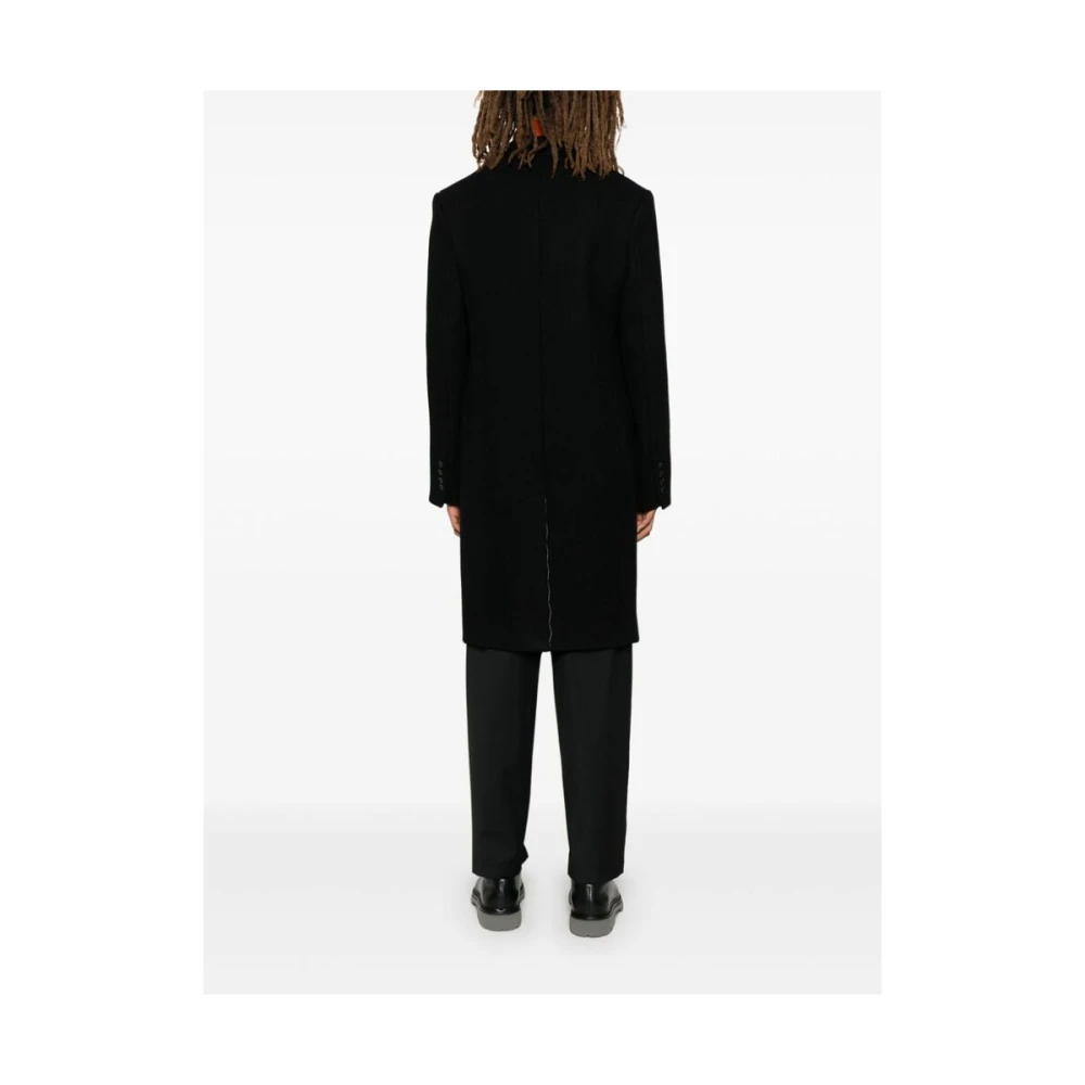 Ami Paris Wol Enkelrijdige Jas Black Heren