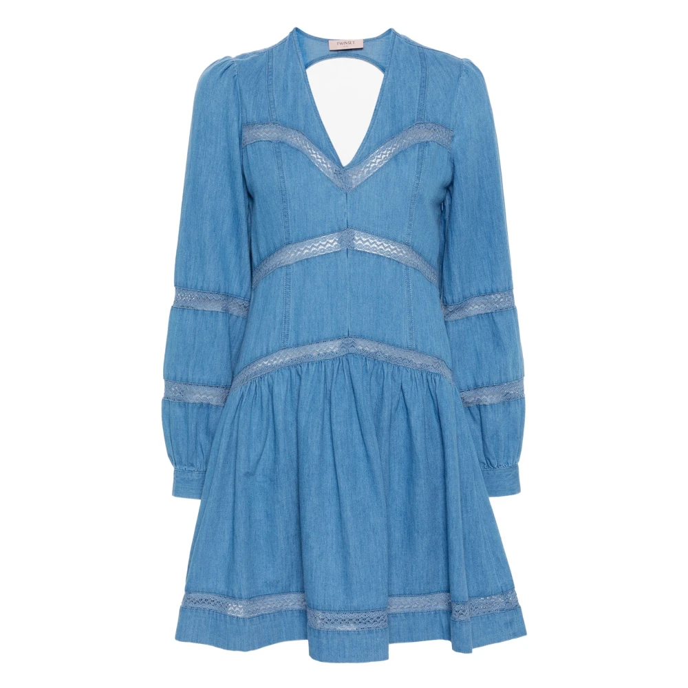 Twinset Women's Blue Flared Denim Mini Dress - Short Dresses - Xs - Dresses