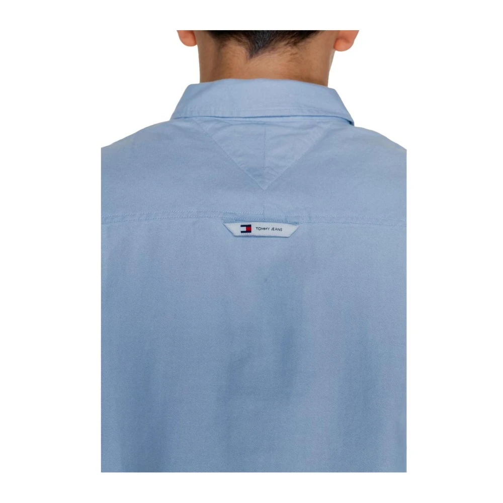 Tommy Jeans Katoenen Overhemd Lange Mouwen Blue Heren
