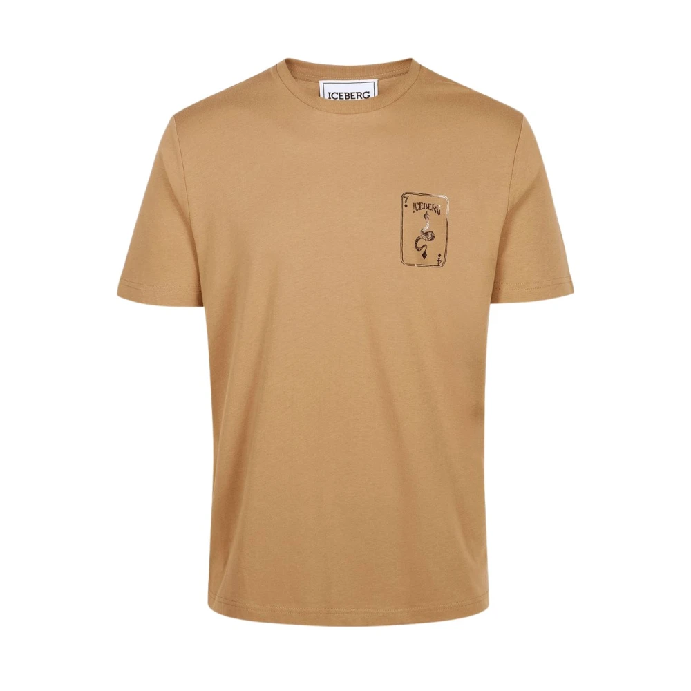 Iceberg Gedrukt geborduurd T-shirt Brown Heren