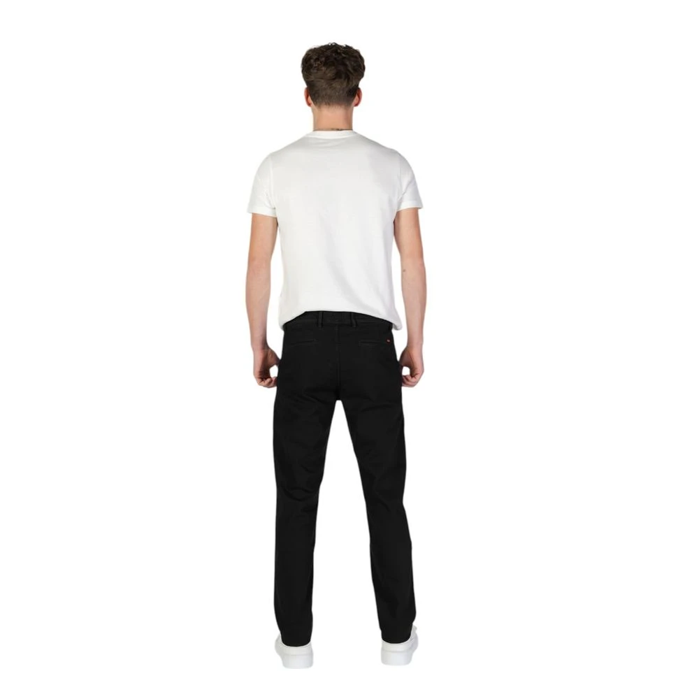 Hugo Boss Zwarte Katoenen Slim Broek Herfst Winter Collectie Black Heren