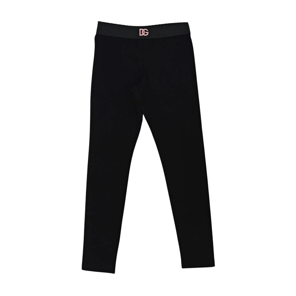 Dolce & Gabbana Unisex Kids Black Trousers, 10 Y, Solid Casual Trousers