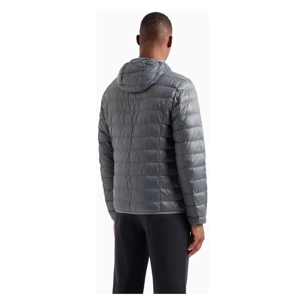 Emporio Armani EA7 Opvouwbare Core Identity Hooded Jas Gray Heren