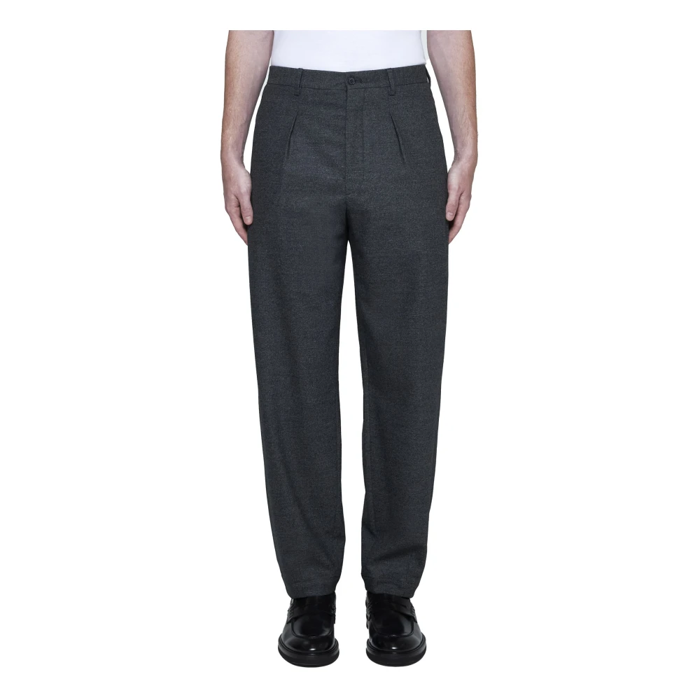 Giorgio Armani Op Maat Gemaakte Wol Kasjmier Broek Zwart Black Heren
