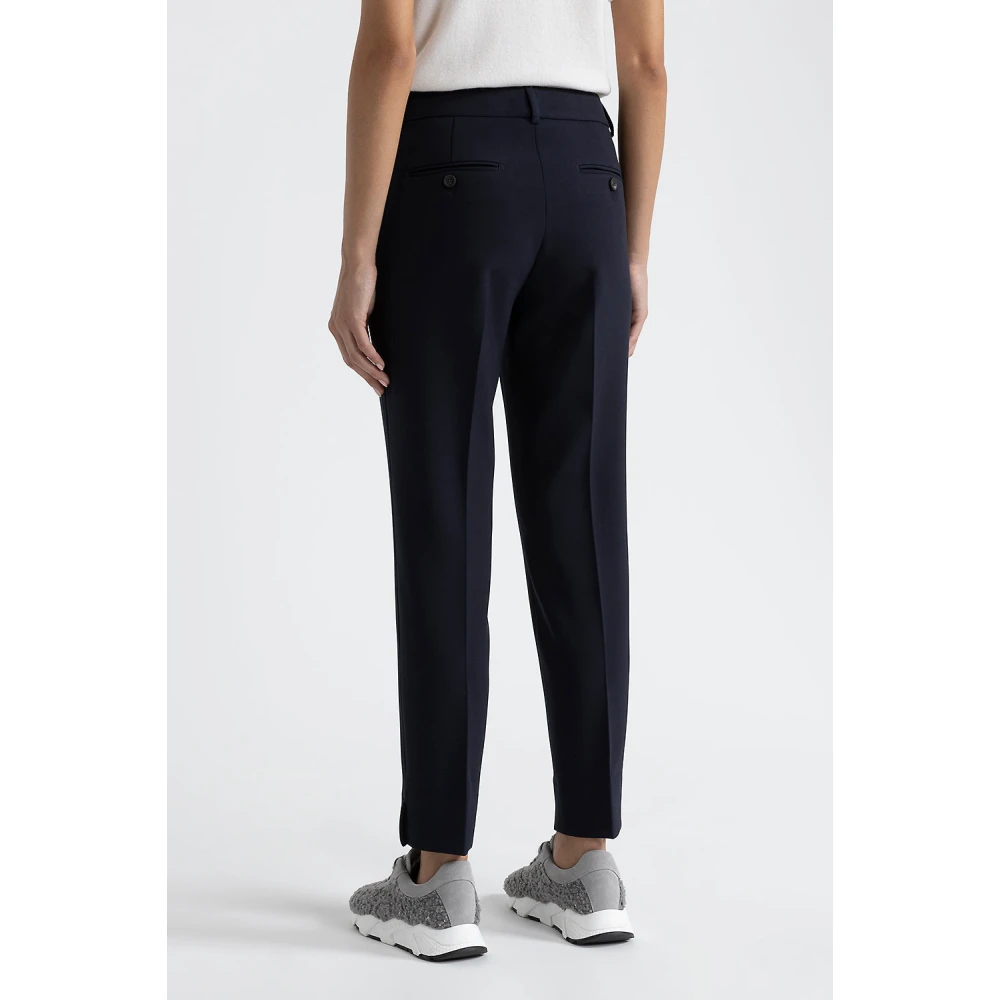 PESERICO Iconic 4718 stretch viscose dubbele stofbroek Blue Dames