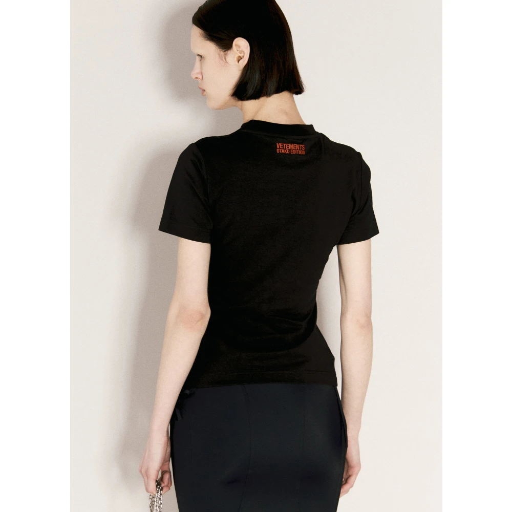 Vetements Anime Freak Jersey T-Shirt Black Dames