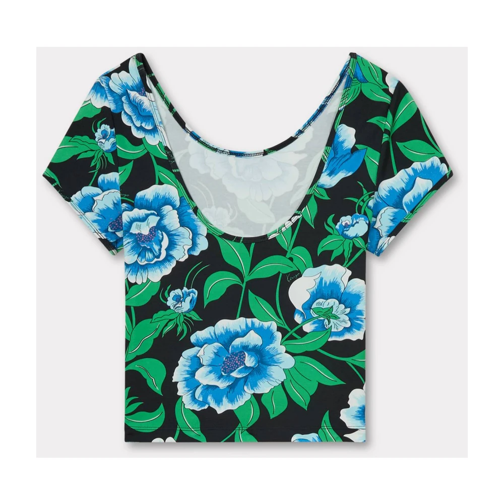 Kenzo Peonies Boothals Korte Mouw Top Multicolor Dames