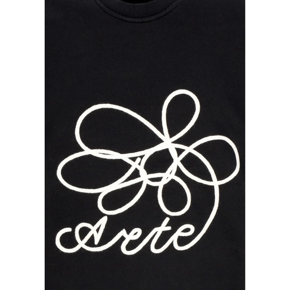 Arte Antwerp Bloem Logo Crewneck Sweatshirt Zwart Black Heren
