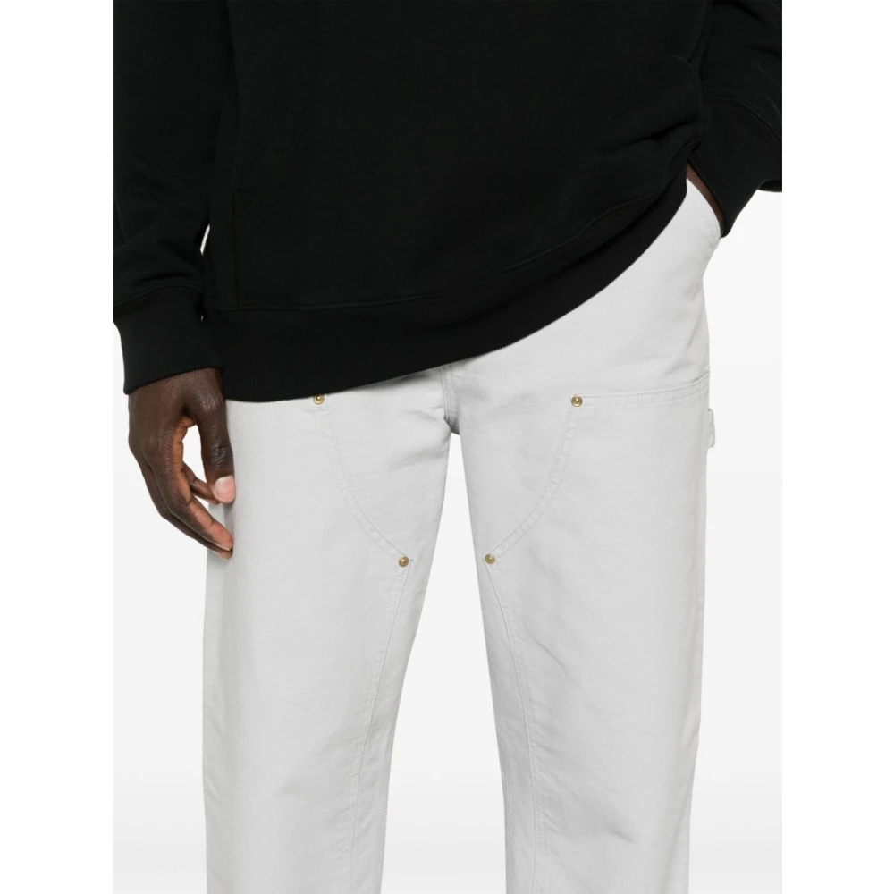 Carhartt WIP Grijze Canvas Straight Leg Broek Gray Heren