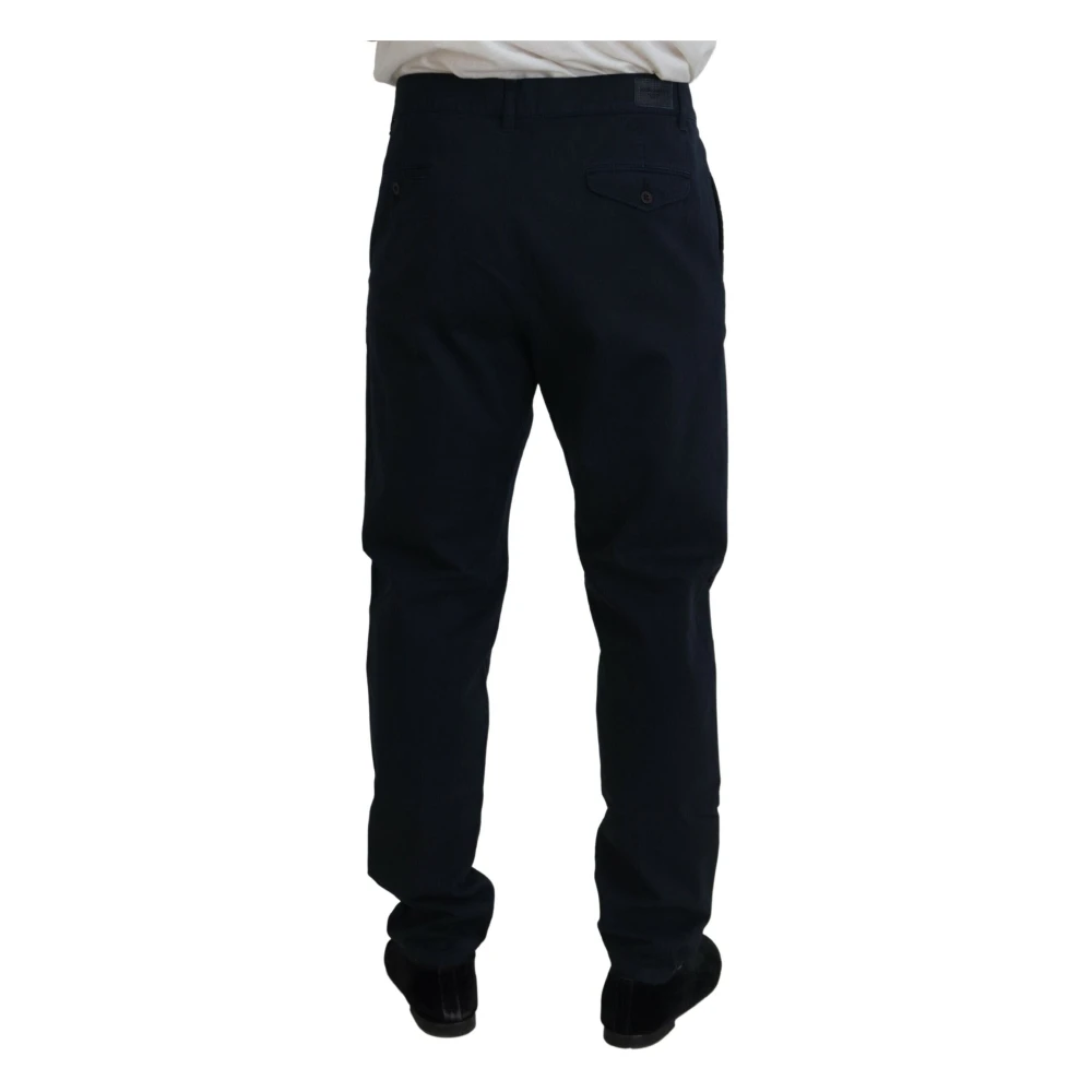 Dolce & Gabbana Blauwe Katoenen Formele Broek Blue Heren