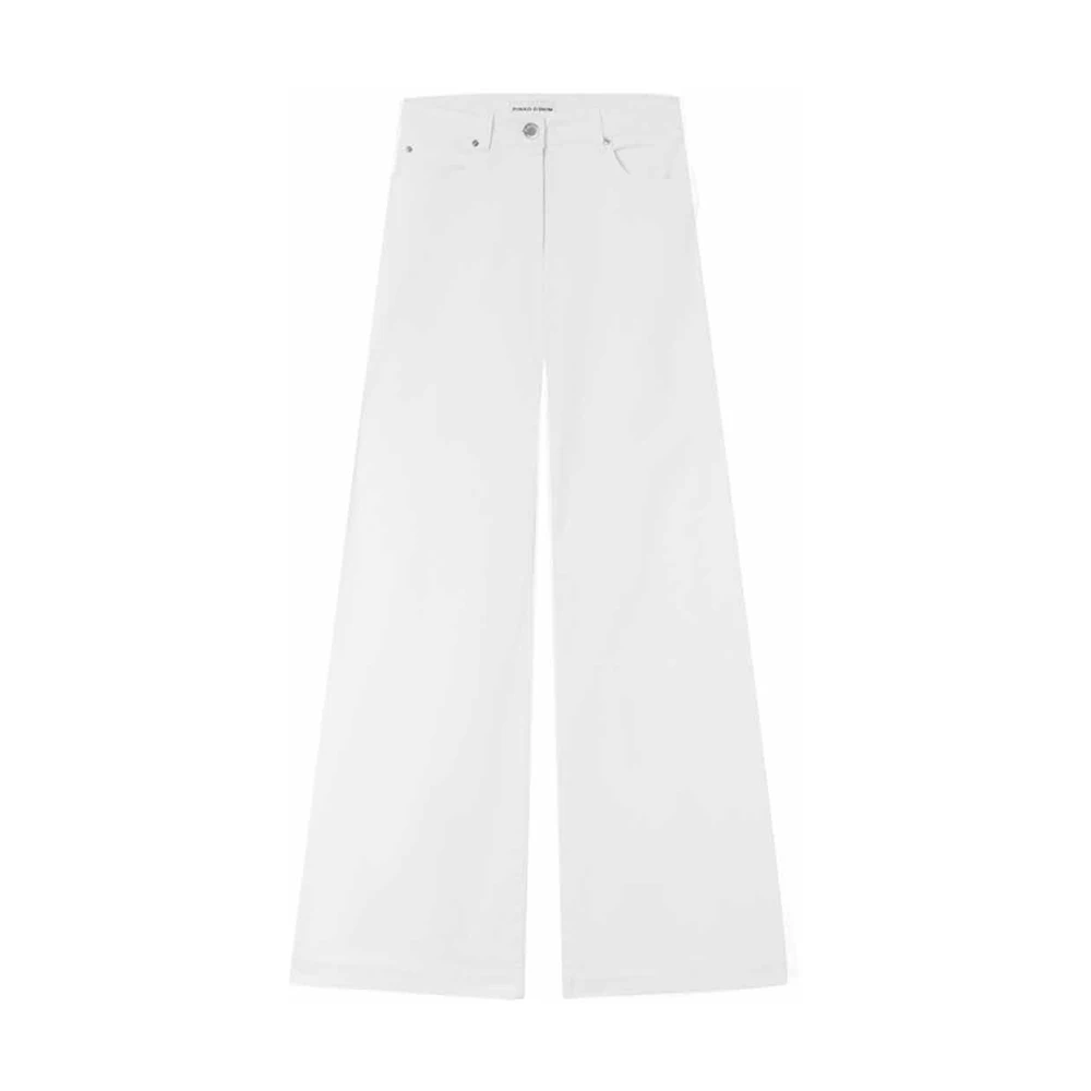 Pinko Witte Wide Leg Jeans White Dames