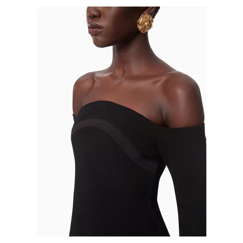 Nina Ricci Zwarte Bardot Neckline Top Black Dames
