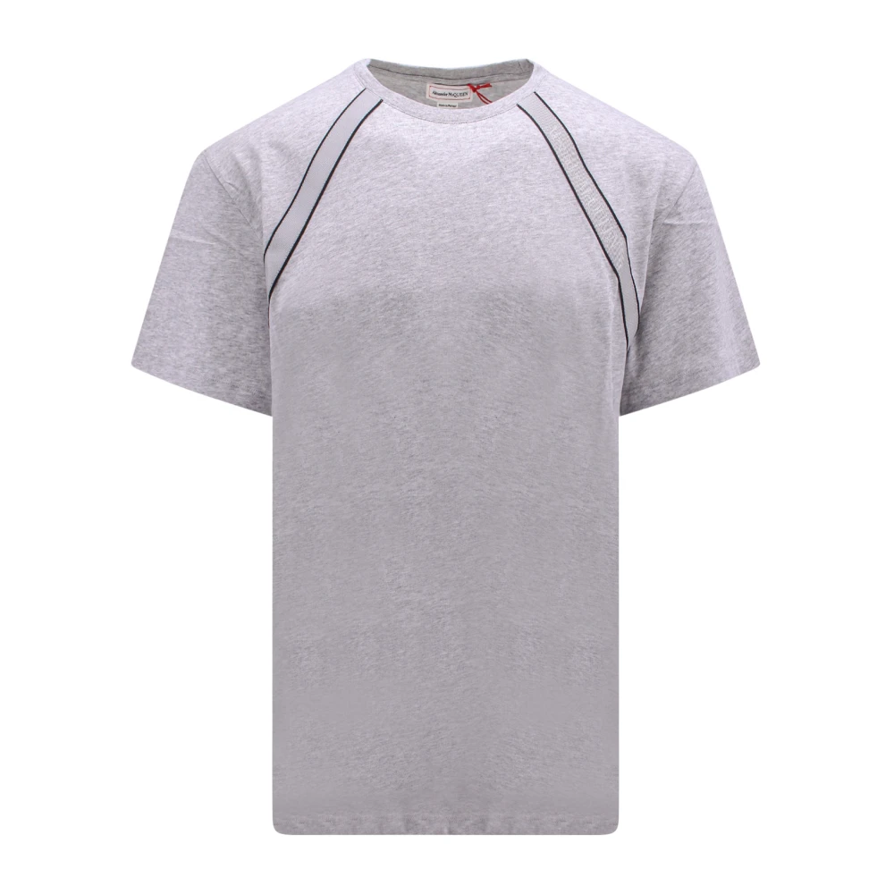 Alexander McQueen Ekologisk bomull T-shirt med diagonal detalj Gray, Herr