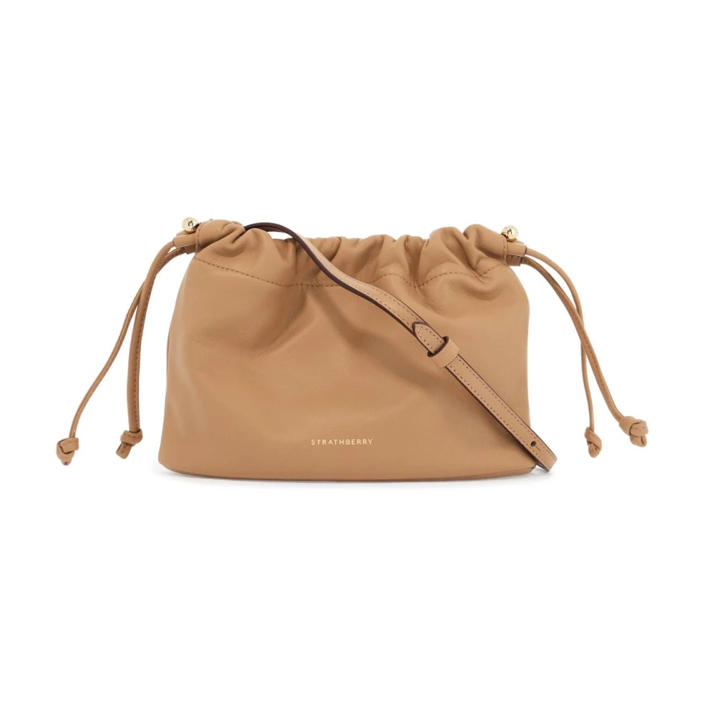 Strathberry Elegante Karamel Bucket Tas met Trekkoord Beige Dames