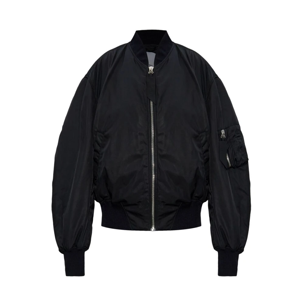 The Attico Zwarte Rits Voorkant Outerwear Jas Black Dames