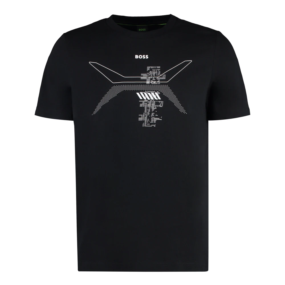 Hugo Boss Geribbelde katoenen T-shirt Blue Heren