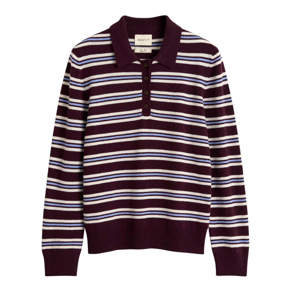 Gant Damen - Gestreifter Rugger Aus Ultrafeiner Lambswool Darkened Wine - Gr. - S - Bild 4