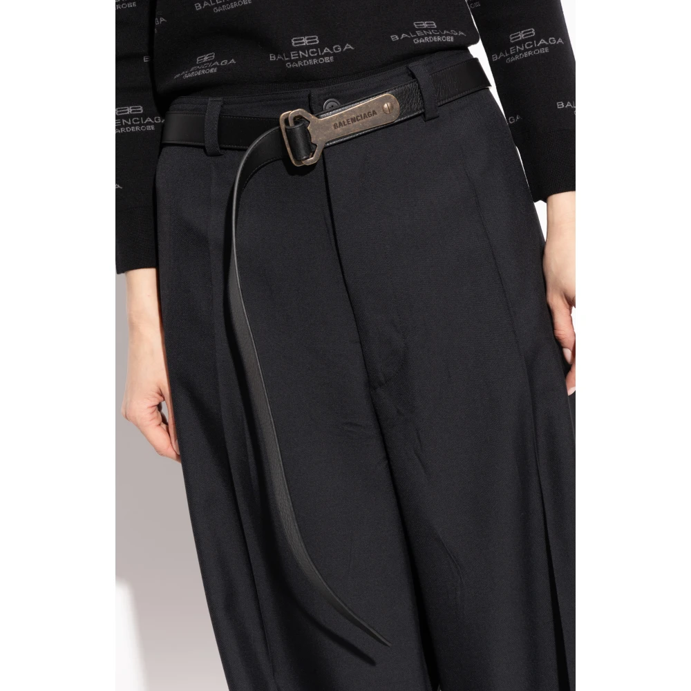 Balenciaga Leren riem Black Heren