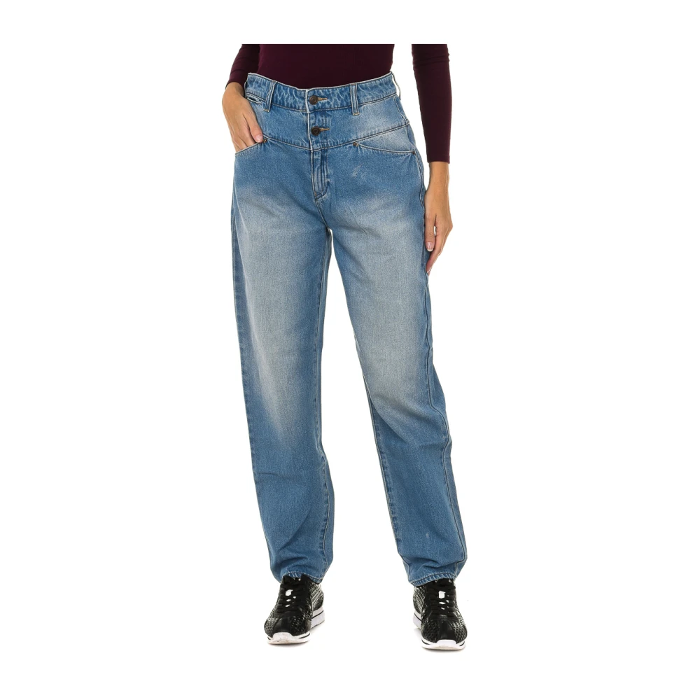 Armani Jeans Blue Straight Fit Jeans, Female, W25, Vintage Denim Jeans With Logo Detail