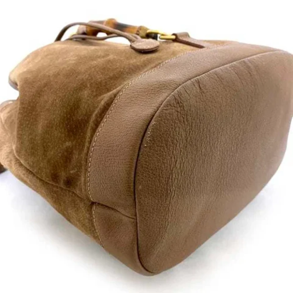 Gucci Vintage Pre-owned Suede backpacks Brown Dames