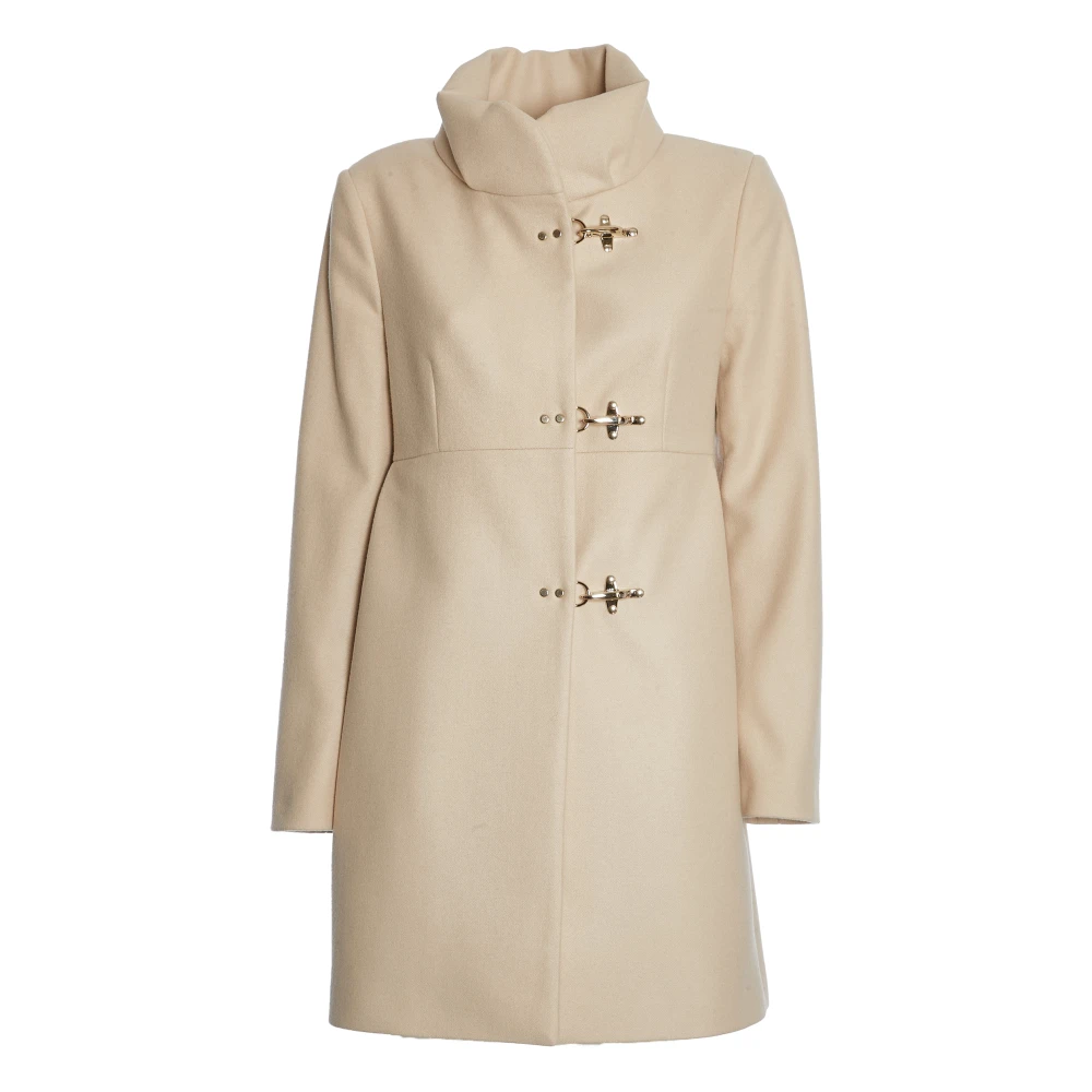 Fay Natuurlijke Wol Romantische Jas Vrouwen Beige Dames