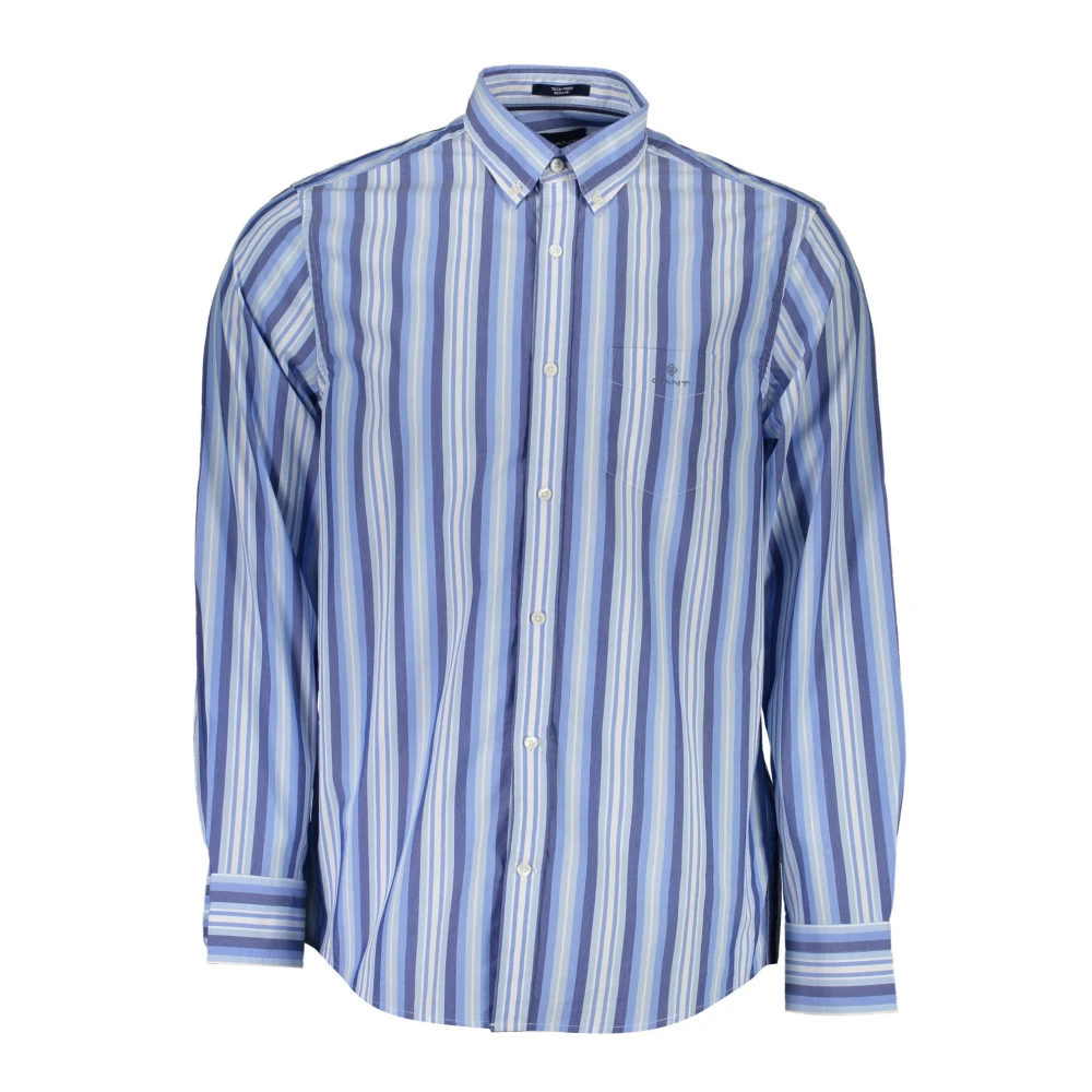Gant Men's Blue Casual Shirts, M, Long Sleeve Shirt Button Down