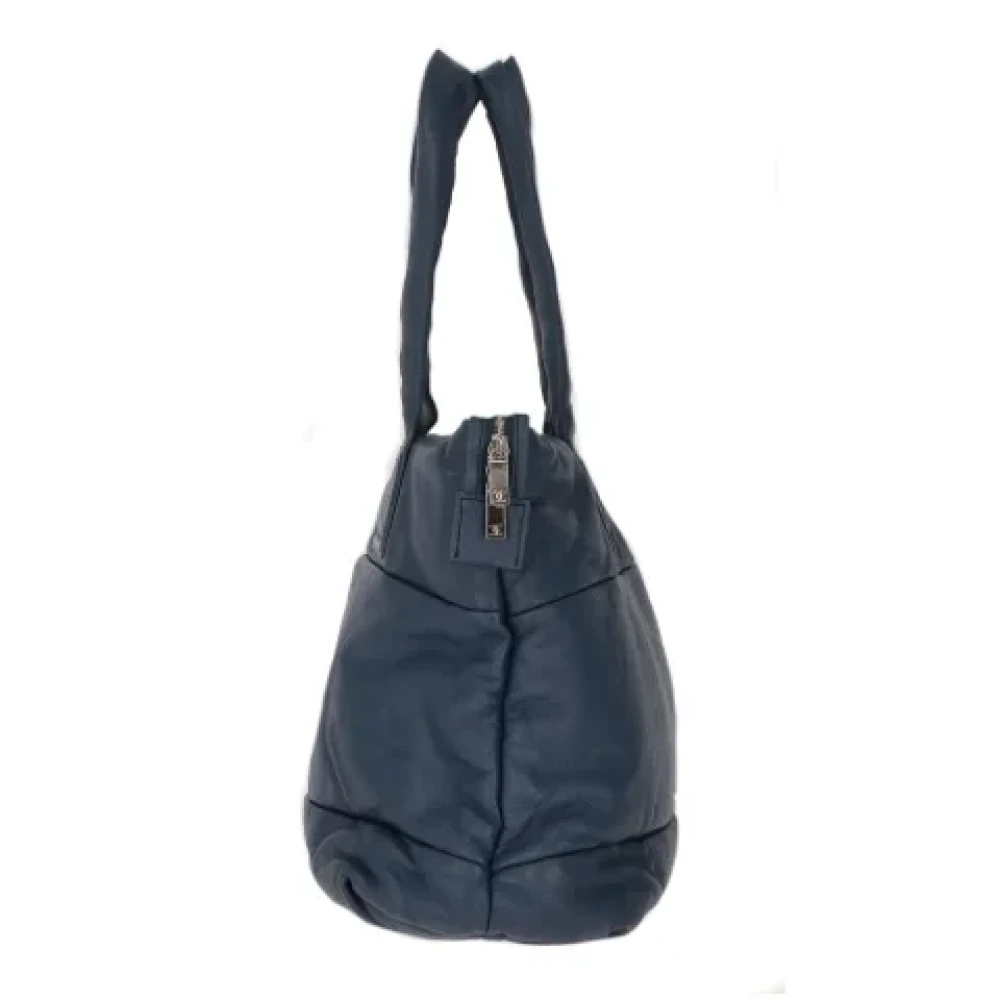 Chanel Vintage Pre-owned Leather chanel-bags Blue Dames
