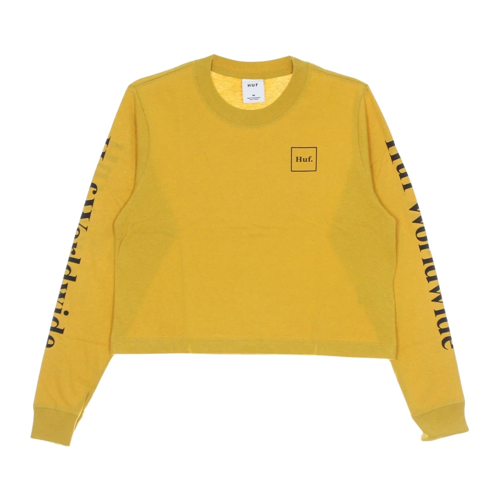 HUF Crop Longsleeve T-shirt Goud Yellow Dames