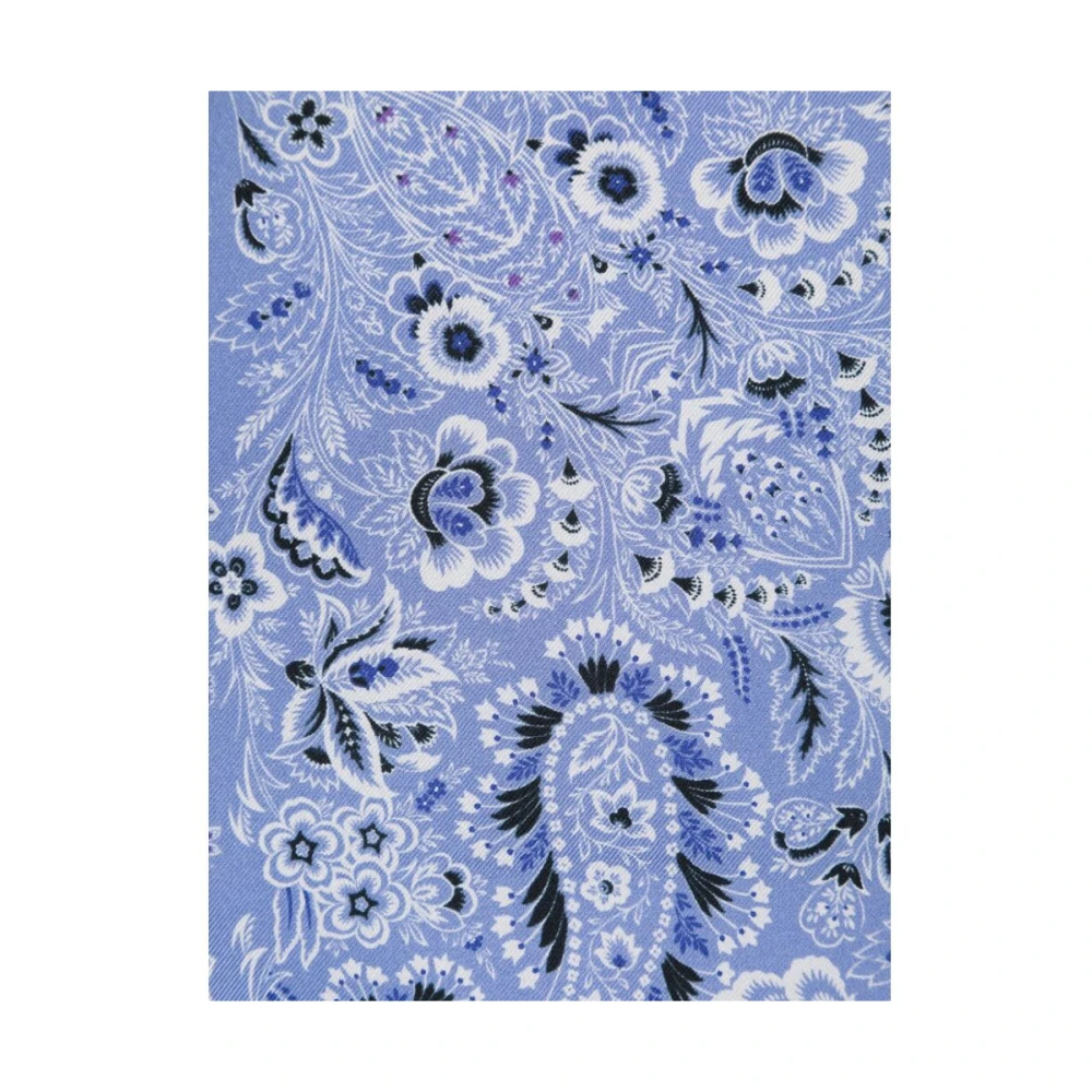 ETRO Zijden Paisley Print Sjaal Blue Dames