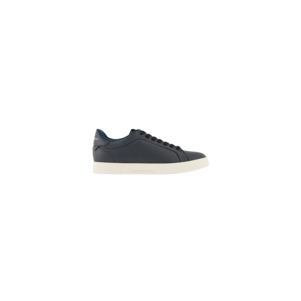 Emporio Armani Mannelijk Blauw Schoenen Heren, 41 Eu, Basis Sneakers
