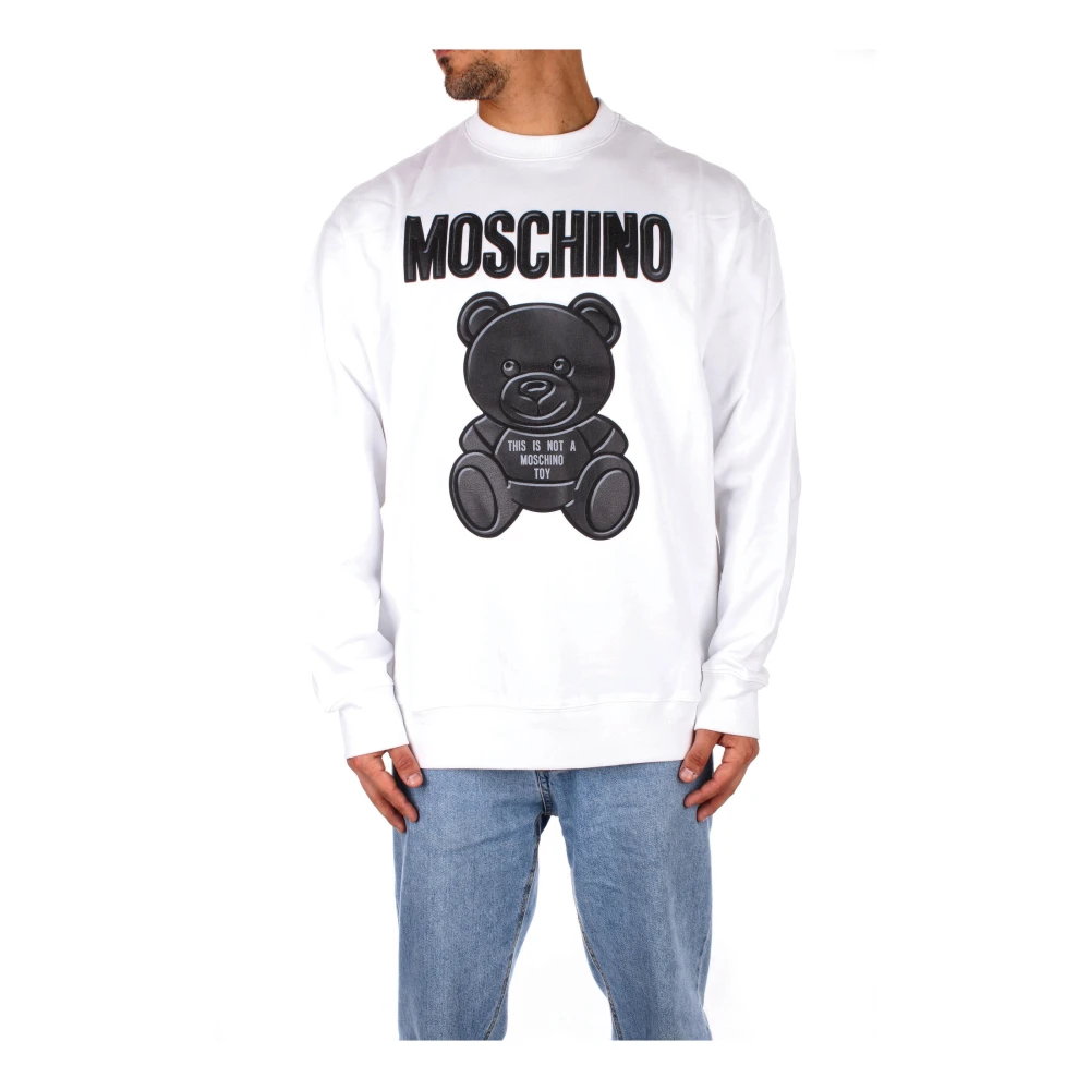 Moschino Witte Sweaters met Voorlogo White Heren