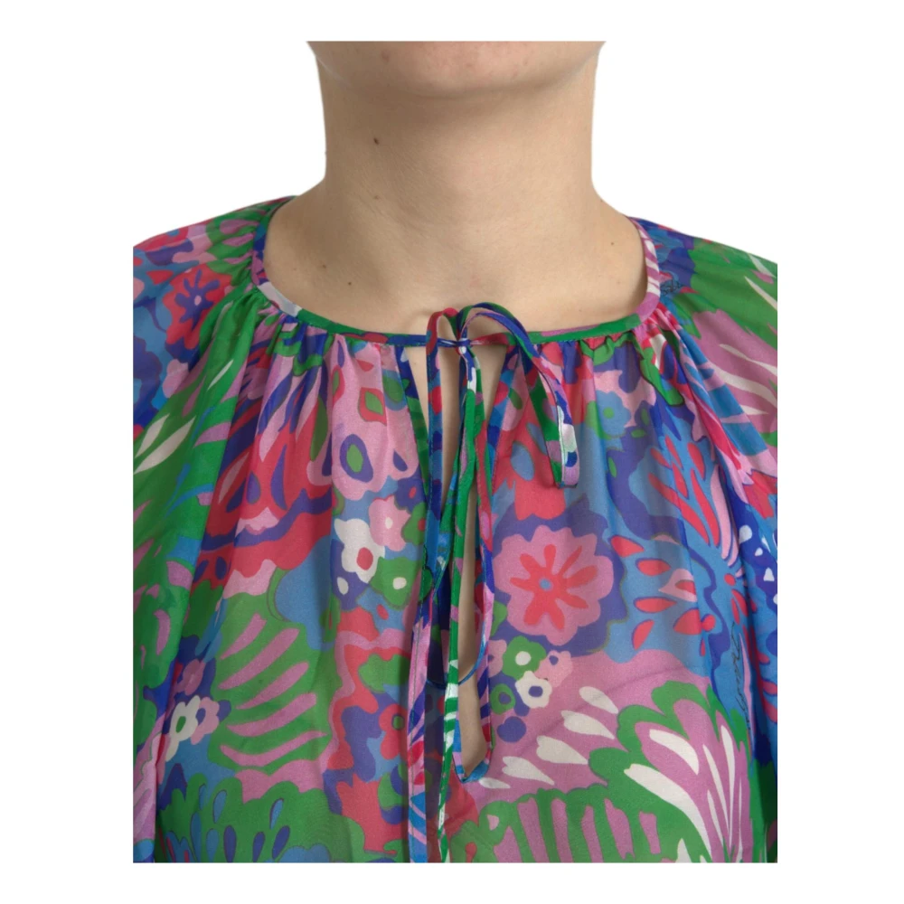 Dolce & Gabbana Bloemenprint Zijden Maxi Jurk Multicolor Dames