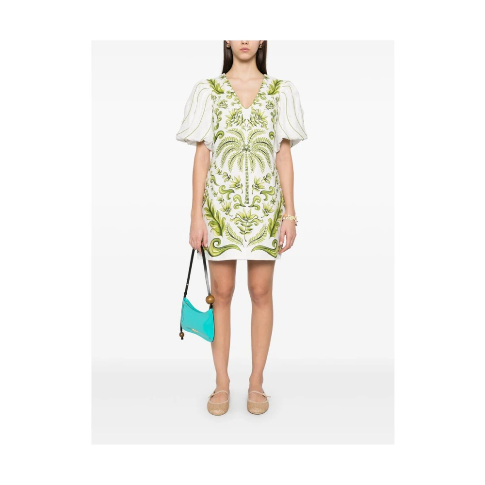 Farm Rio Witte Jurk met Ritssluiting Multicolor Dames