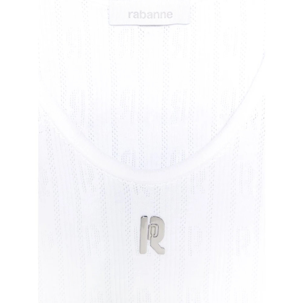 Paco Rabanne Witte Katoenen T-shirt en Polo White Dames