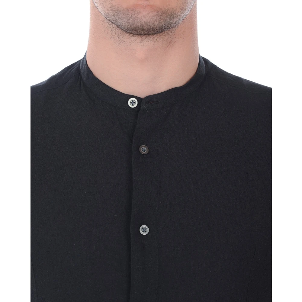 Daniele Alessandrini Slim Fit Koreaans Overhemd Black Heren