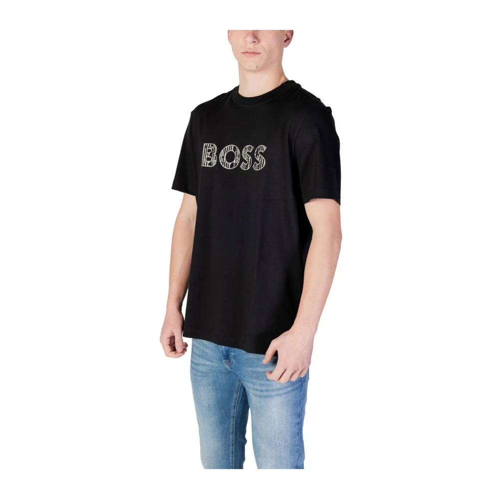 Hugo Boss Korte mouw katoenen T-shirt collectie Black Heren