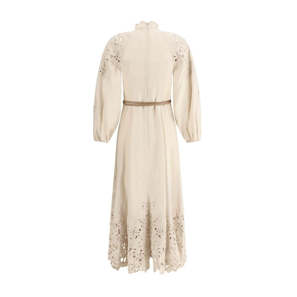 Zimmermann Linnen Jurk met Kant Kraag White Dames