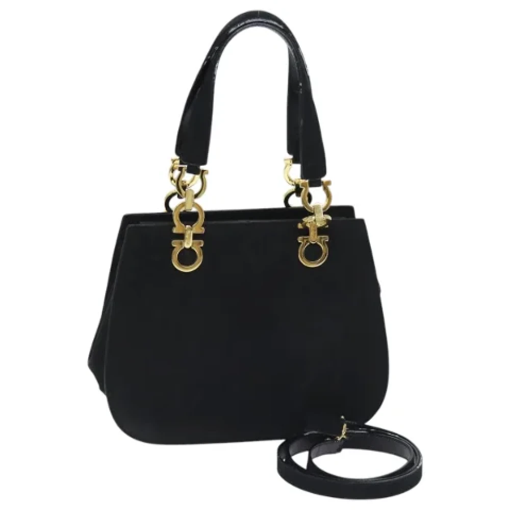 Salvatore Ferragamo Pre-owned Suede handbags Black Dames