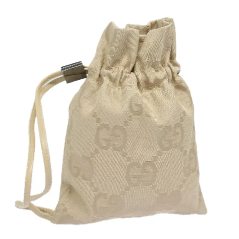 Gucci Vintage Pre-owned Canvas pouches Beige Dames