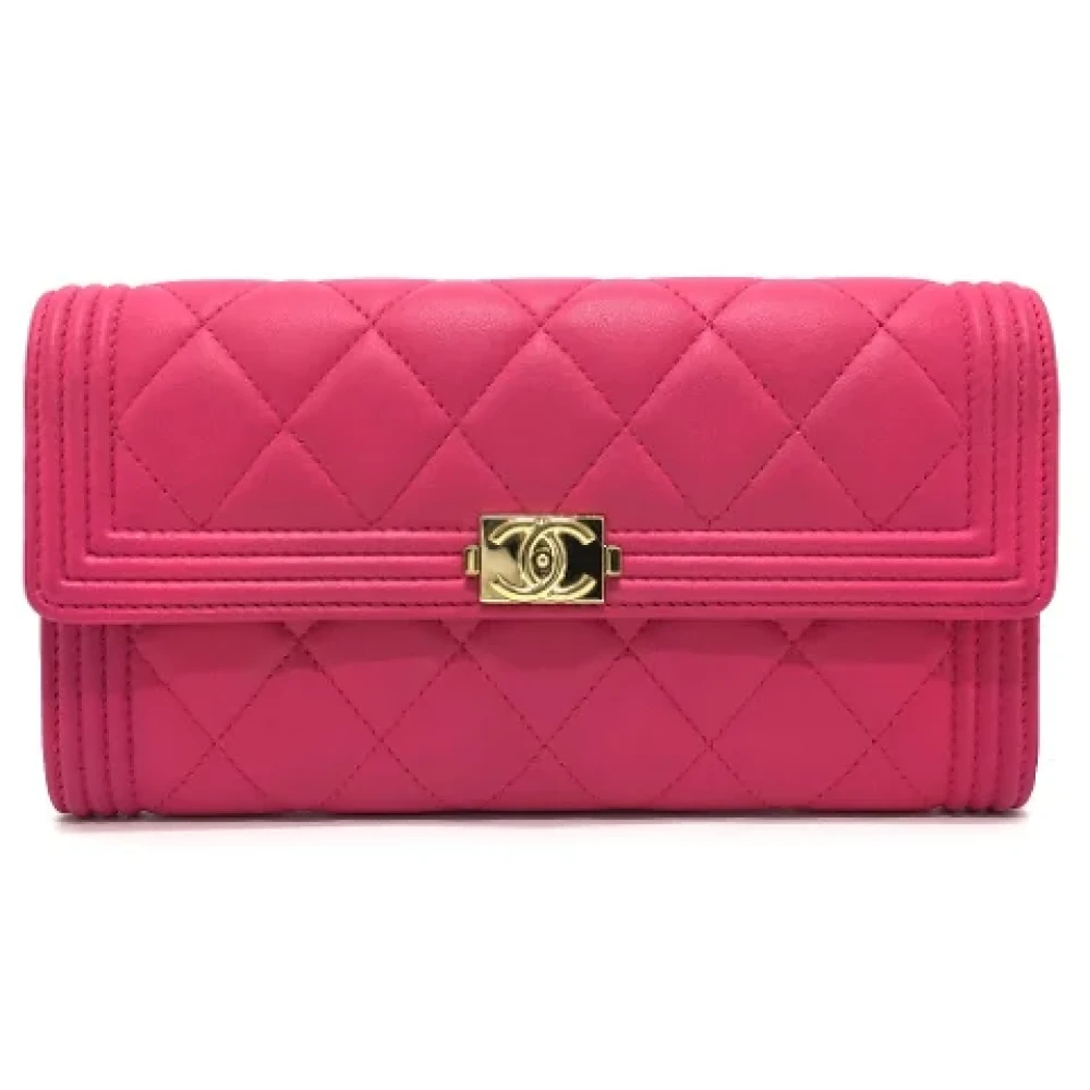 Chanel Vintage Pre-owned Leather wallets Pink Dames
