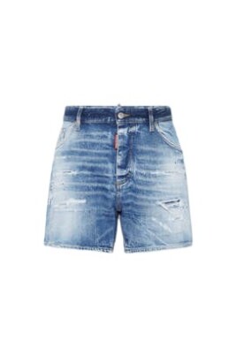 blue-denim-stretch-shorts-distressed-treatment