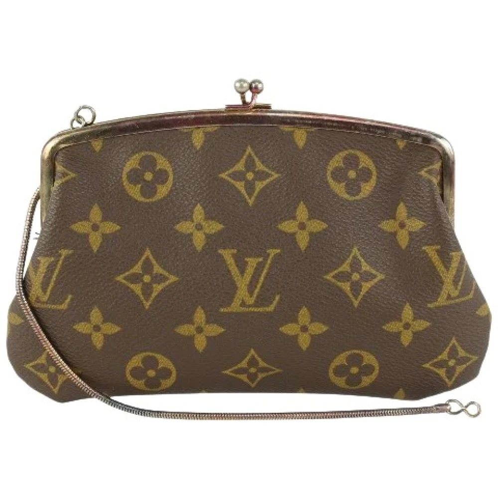 Louis Vuitton Vintage Förägda Canvas louis-vuitton-väskor, 7.5 Längd Brown, Dam