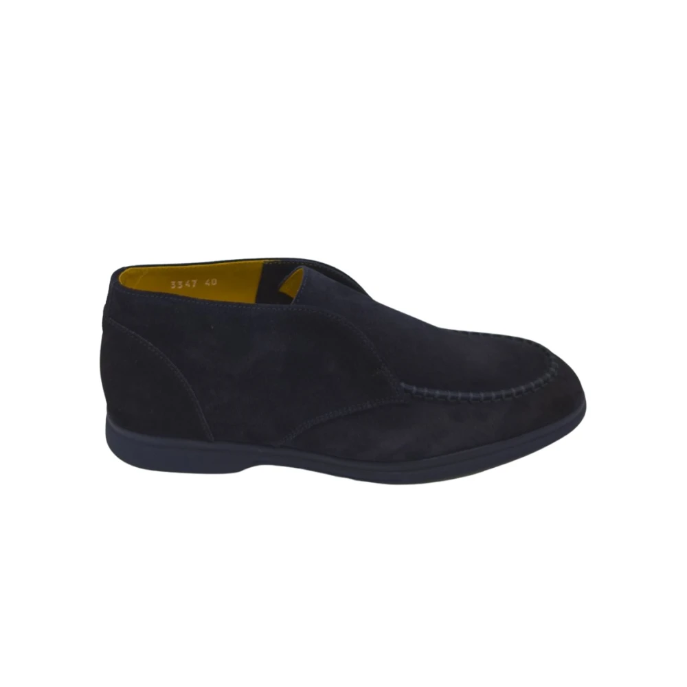 Doucal's Men's Blue Suede Moccasin With Elastic - Ankle Boots - 9 Uk - Shoes