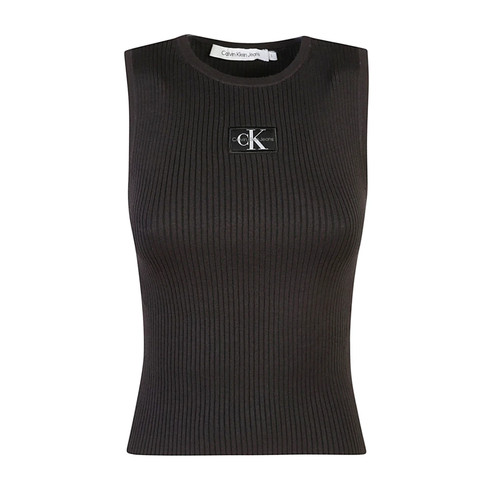 Calvin Klein Jeans Zwarte Top voor Vrouwen Black Dames