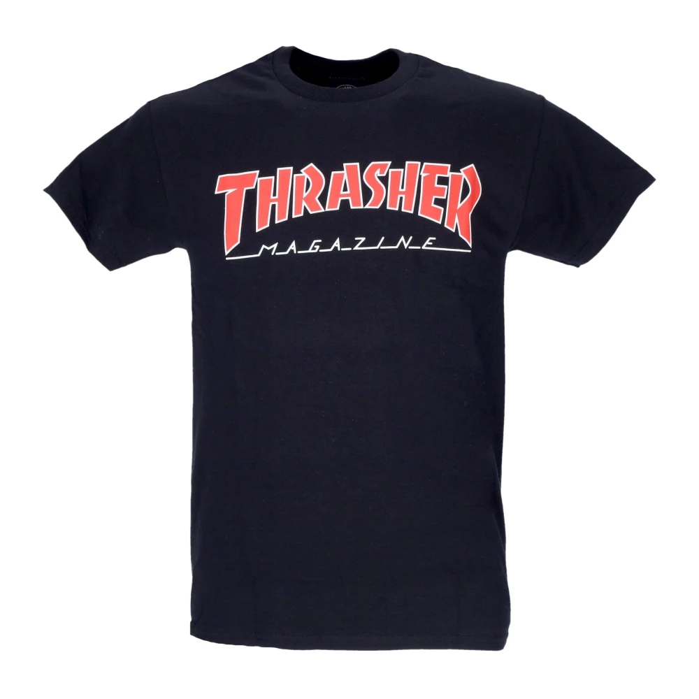 Thrasher Men's Black T-Shirts, Xl, /Red Tee Short Sleeve Crew Neck