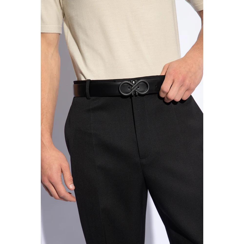 Salvatore Ferragamo Omkeerbare Riem Black Heren