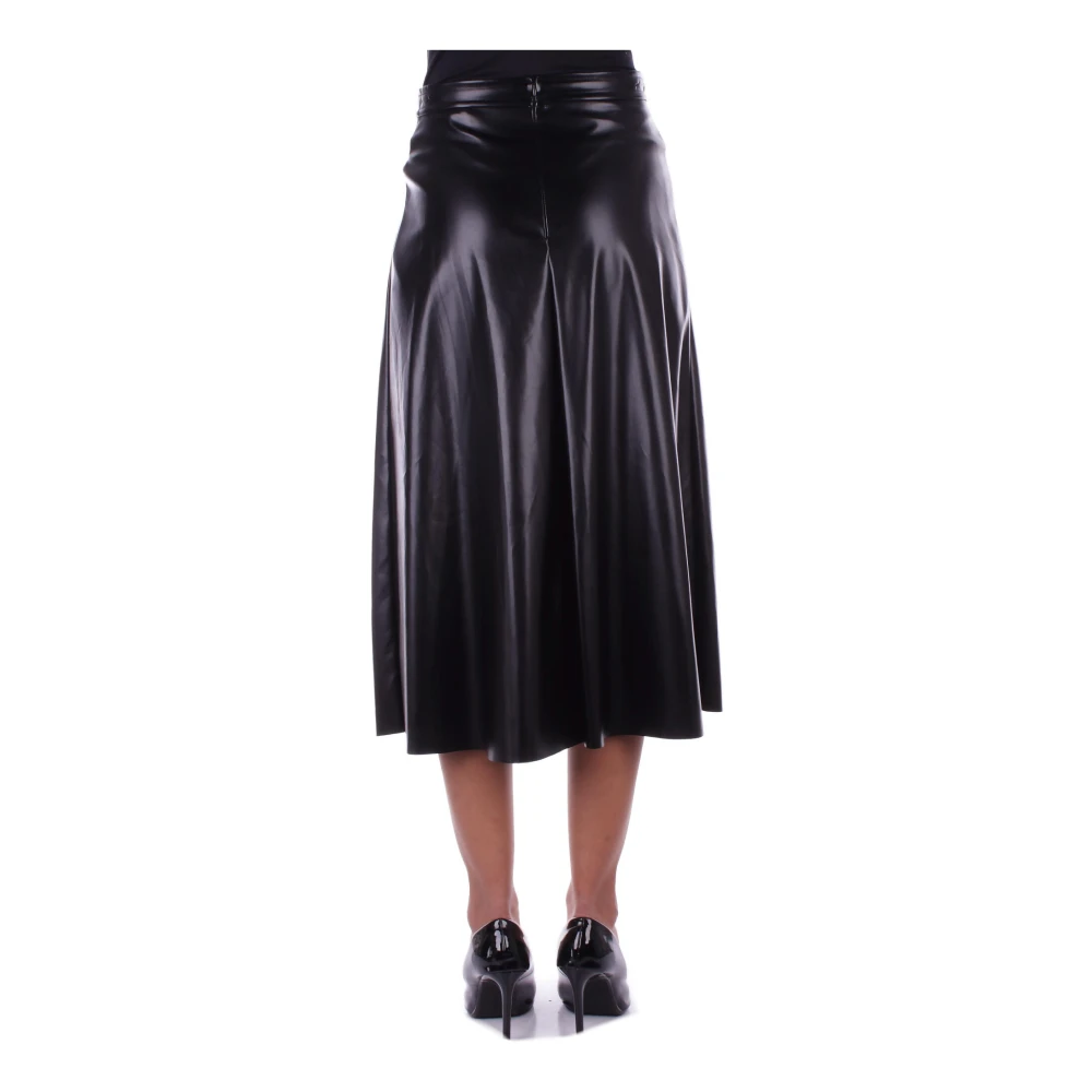 H2O Zwarte Rok met Ritssluiting en Banddetail Black Dames