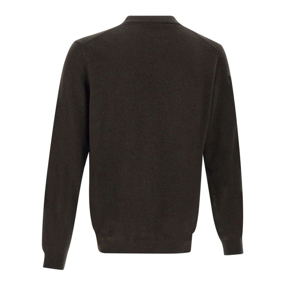 Kangra Bruine Wol Kasjmier Trui Ronde Hals Brown Heren
