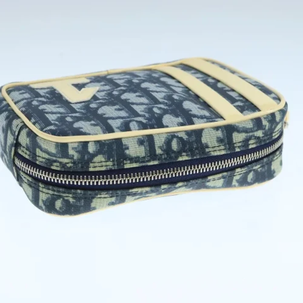 Dior Vintage Pre-owned Canvas clutches Blue Dames