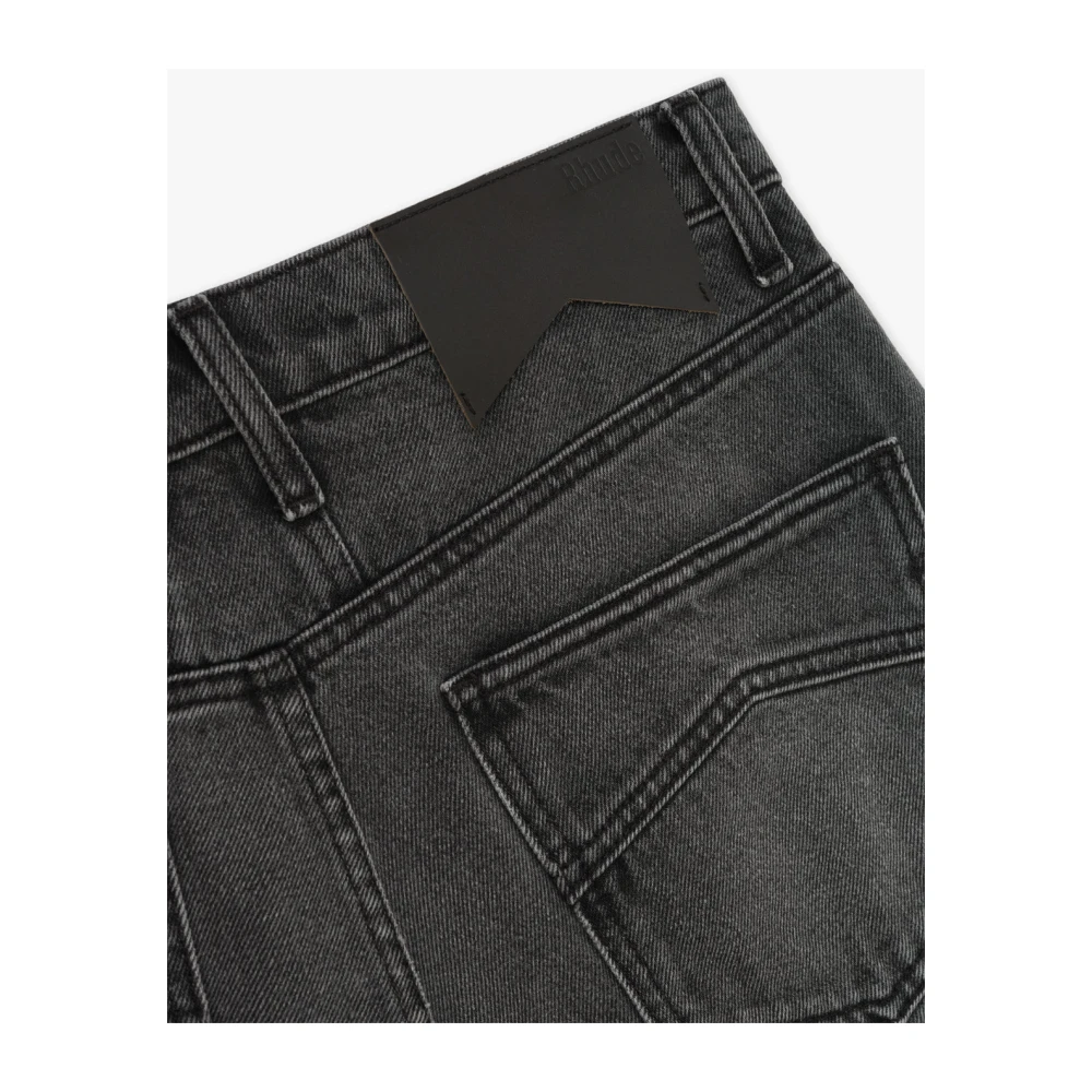 Rhude Straight Cut Denim Jeans Black Heren